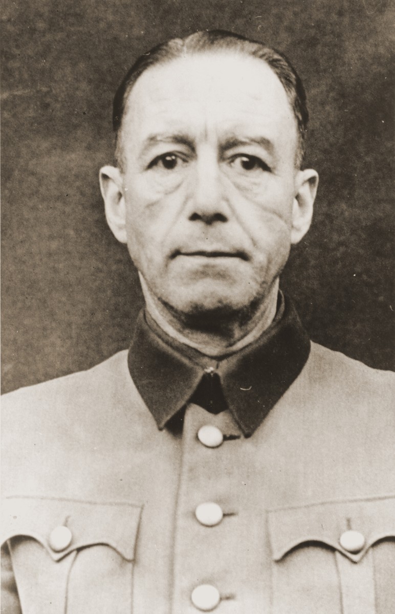 Portrait of Siegfried Handloser as a defendant in the Medical Case Trial at Nuremberg.