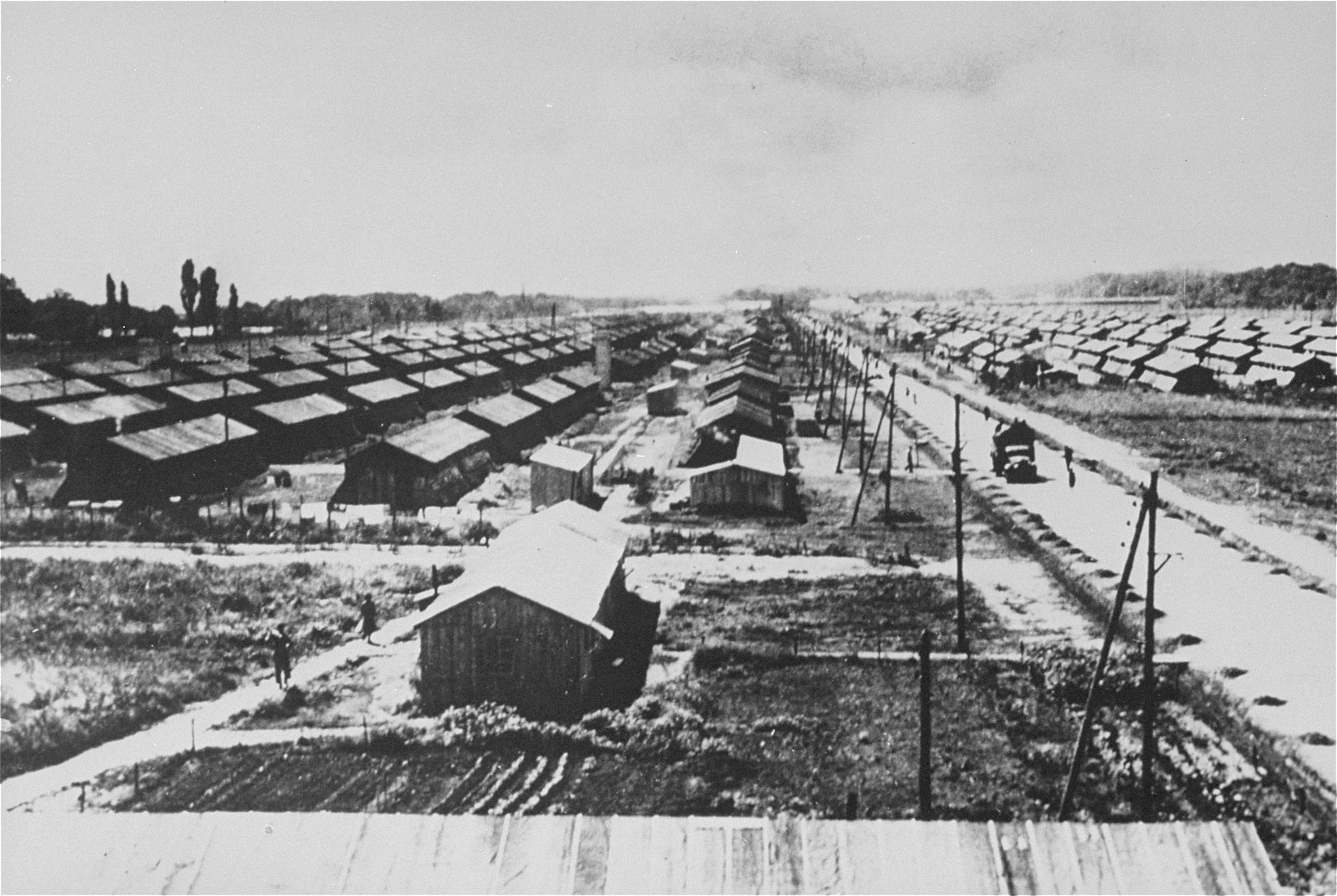 View of the Gurs transit camp from the camp water tower.