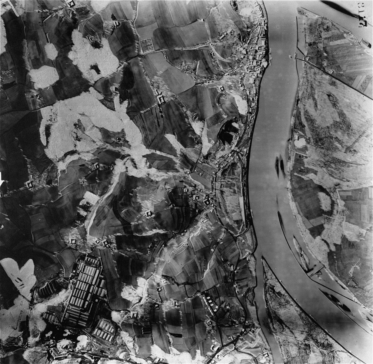 An aerial view of the Mauthausen area. [Oversized Photo]