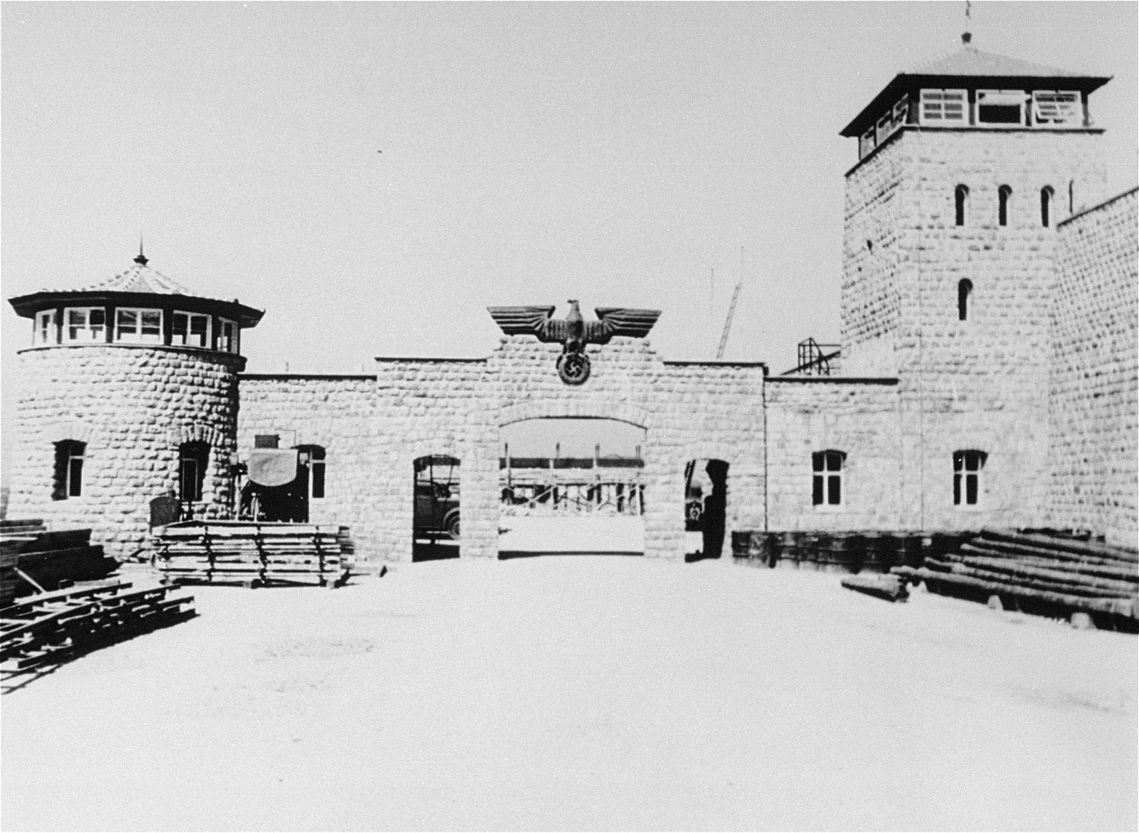 The entrance to the SS compound at Mauthausen.