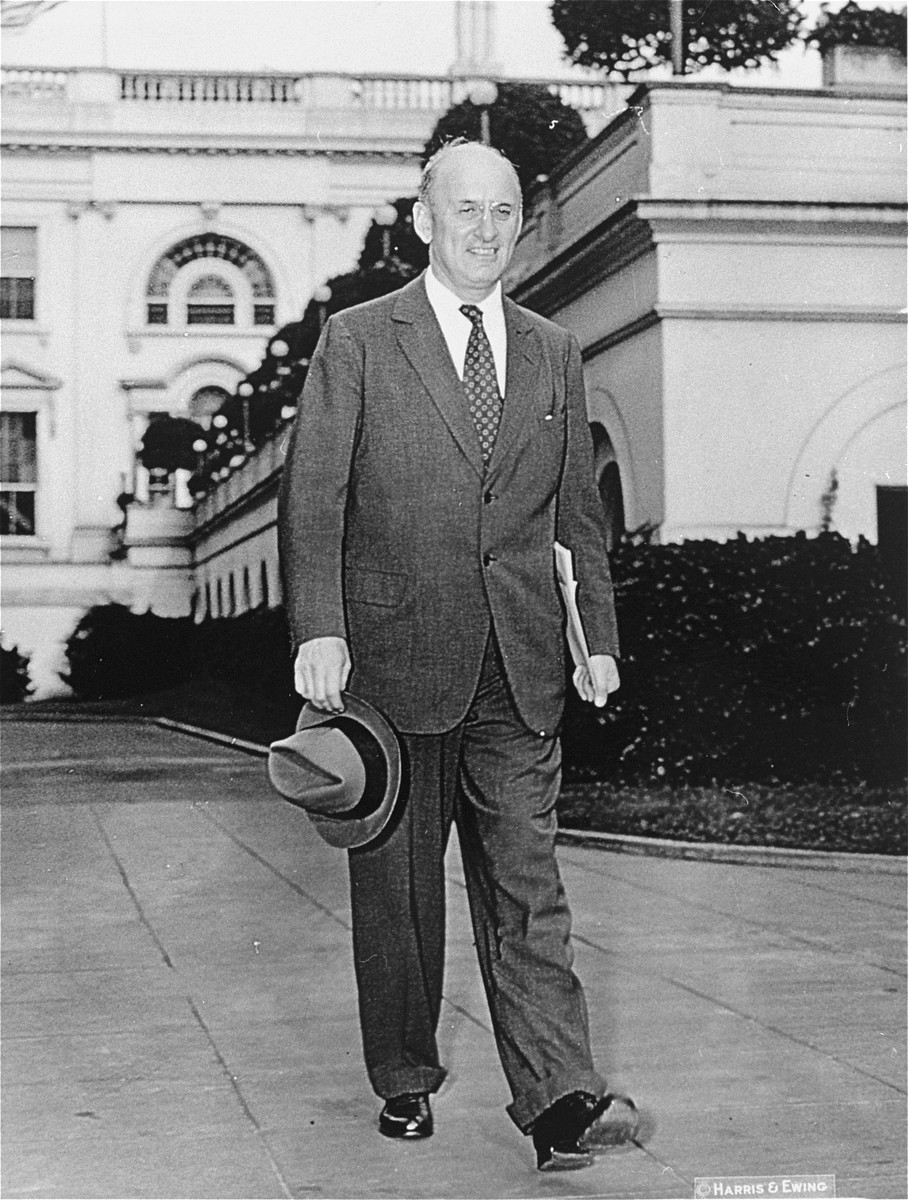 Henry Morgenthau Jr. attends an emergency cabinet meeting on Sept.9, 1939, called by President Roosevelt.   Morgenthau was in Europe when war was declared and arrived back on Sept.3.