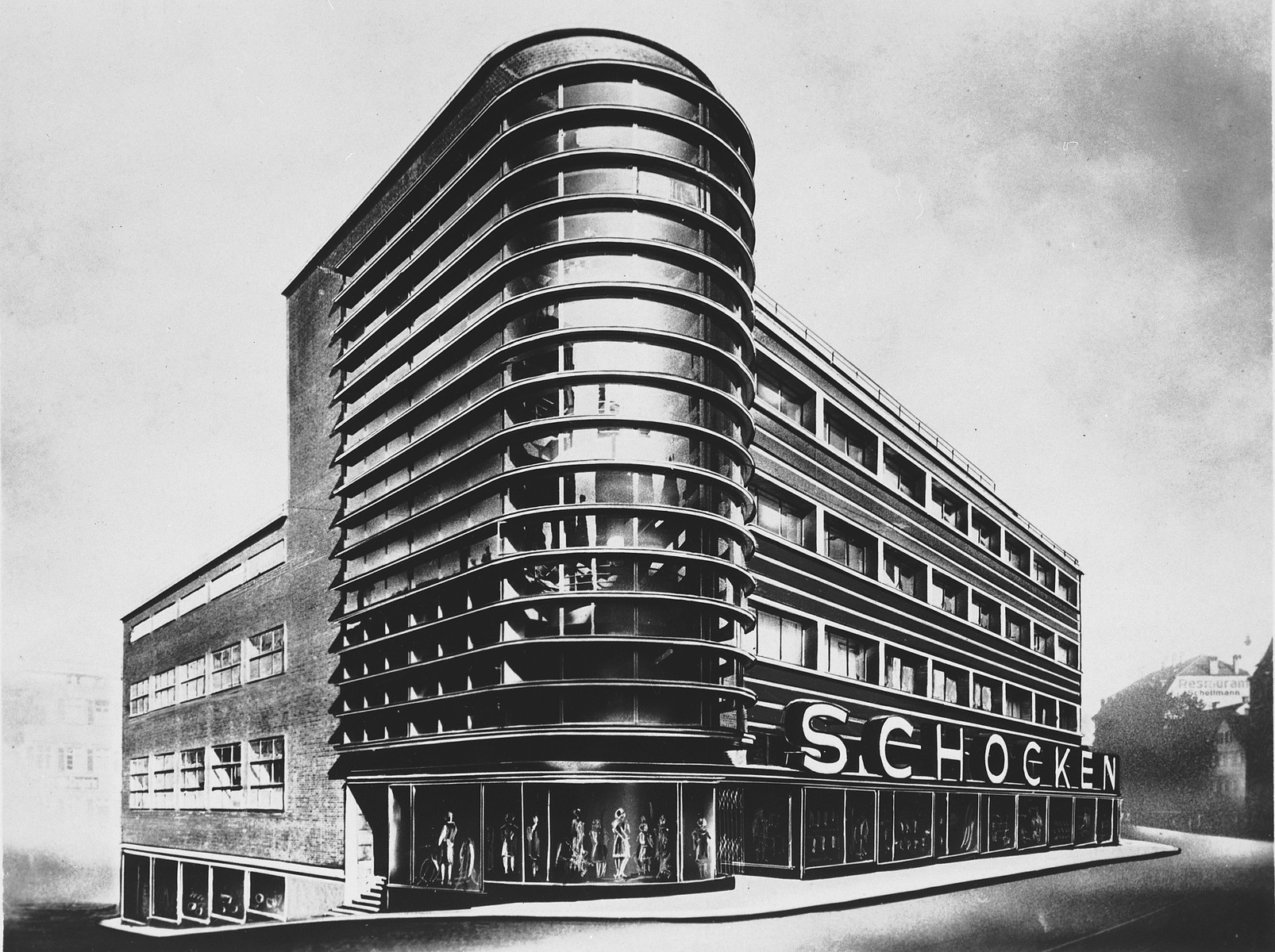 View of the Schocken department store in Stuttgart, Germany.