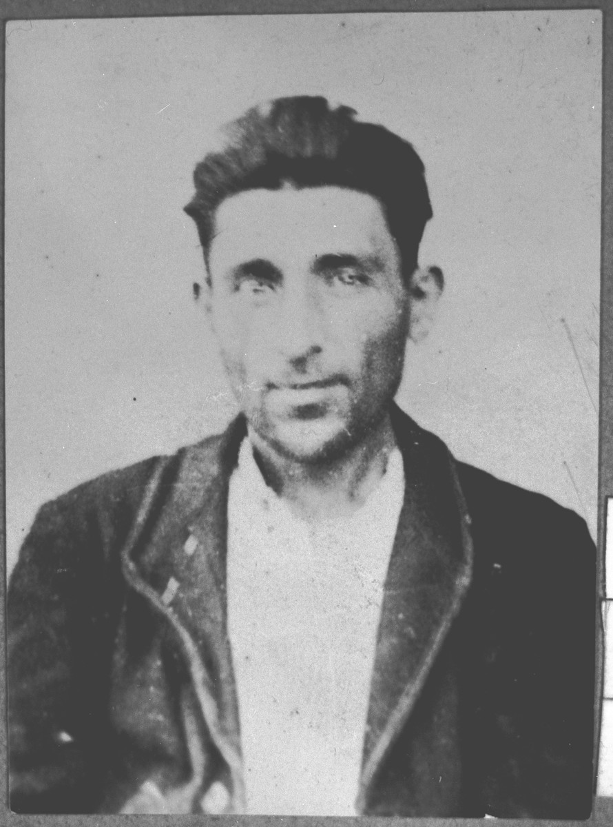 Portrait of Nissim Kamchi.  He was a carpenter.  He lived at Drinska 119 in Bitola.