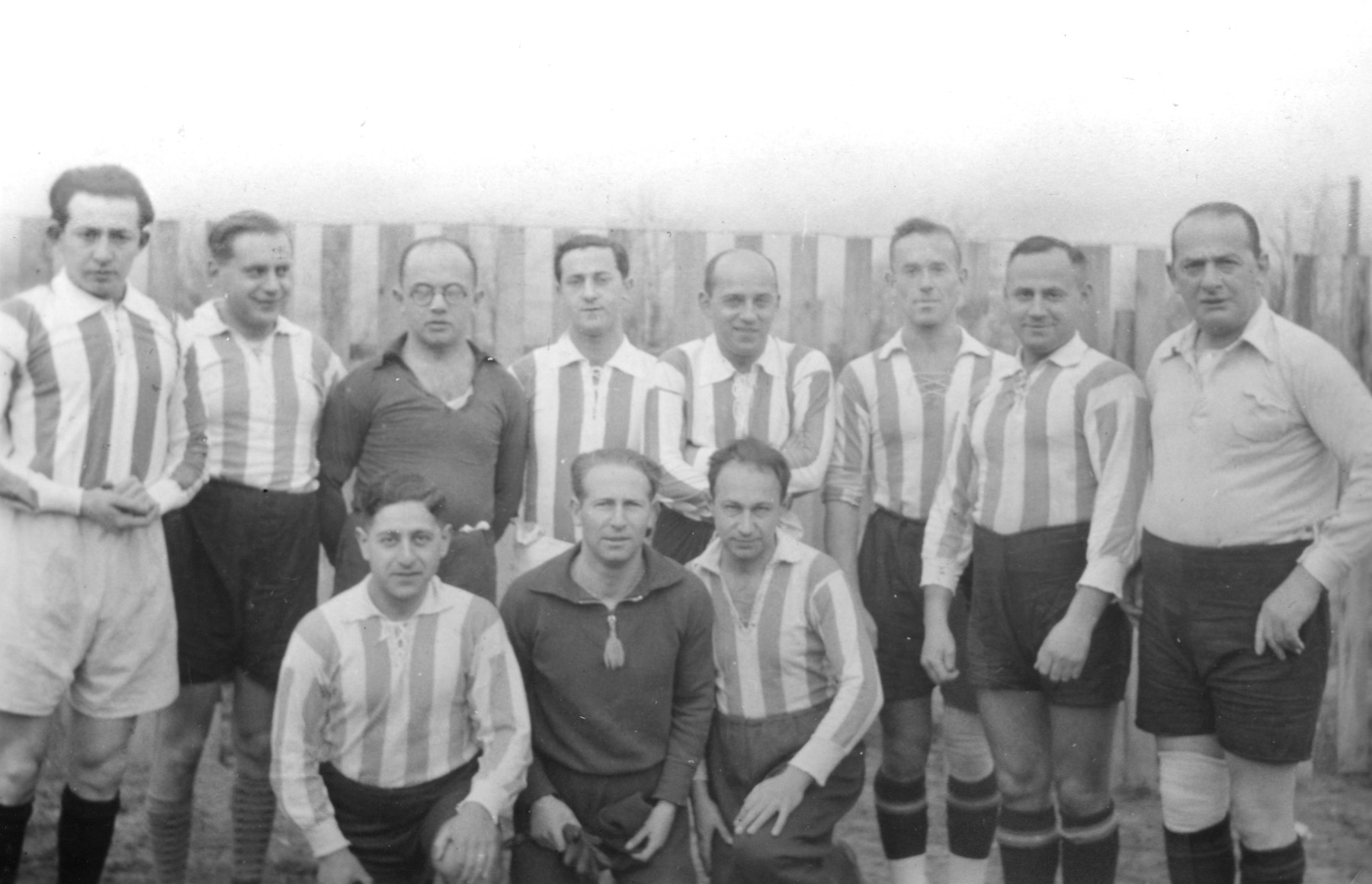 Members of the Bar Kochba soccer team of Breslau, Germany.

Among those pictured are Bruno Fuchs and Wilhelm Brauer.