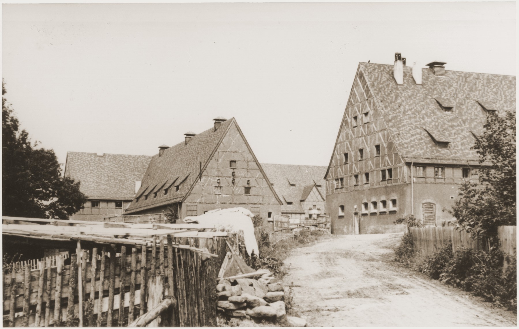 View of the Kibbutz Nili hachshara (Zionist collective) in Pleikershof, Germany