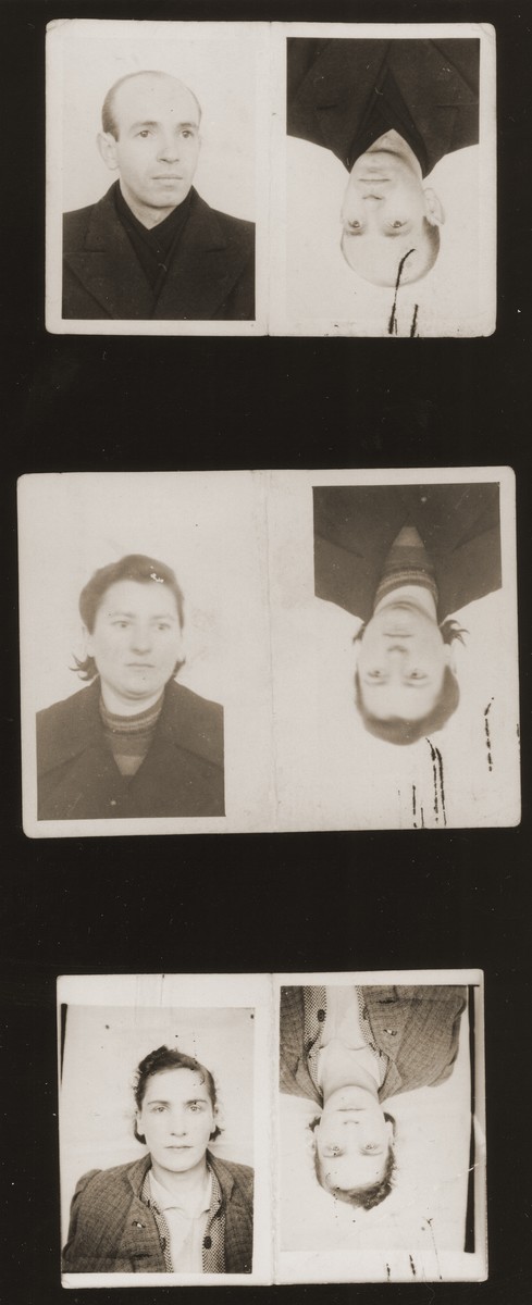 A sampling of the more than 300 identification card photos of local Jewish residents that were found on the floor of the Gestapo headquarters in Biala Rawska in January 1945.  

They were discovered by Leon Sztubert, a Jewish survivor from the town, who spent the war in hiding in a nearby forest.