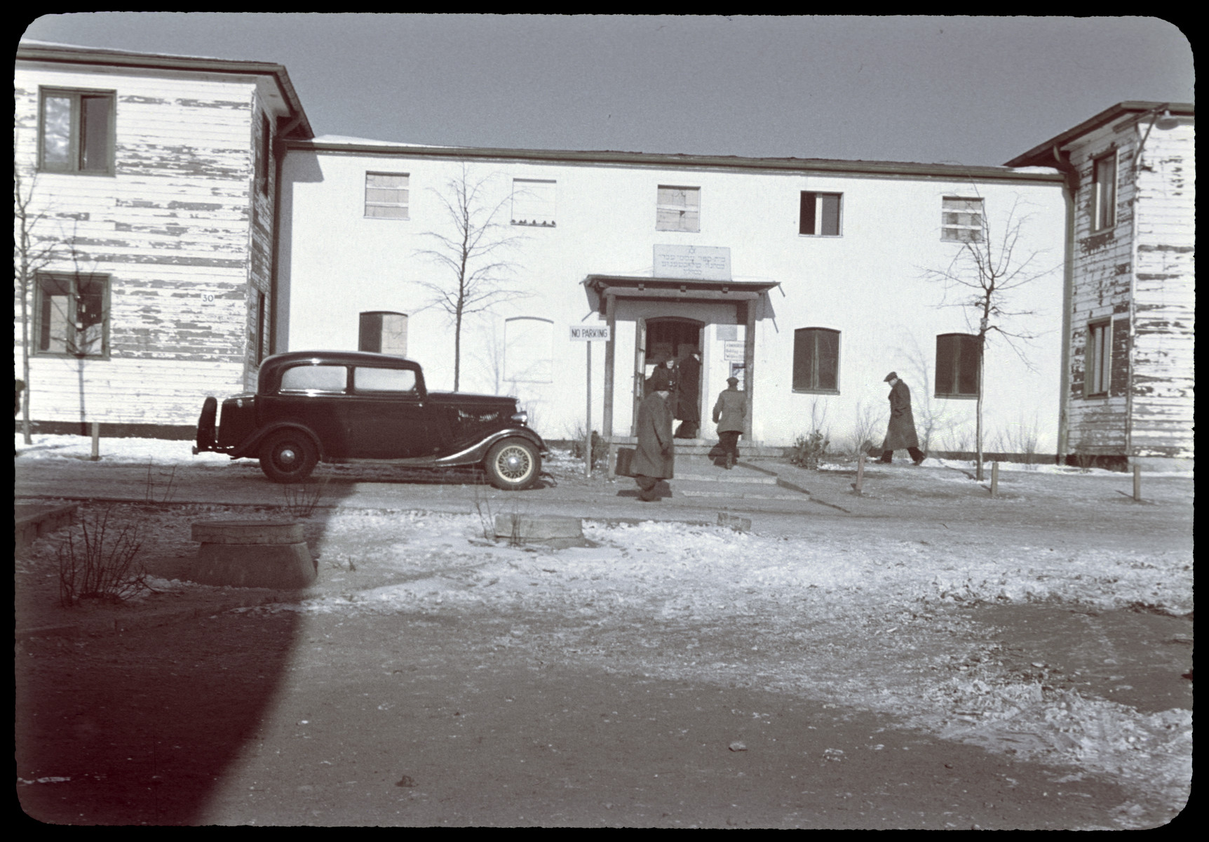 Exterior of the the center at the Berlin-Duppel displaced persons camp.