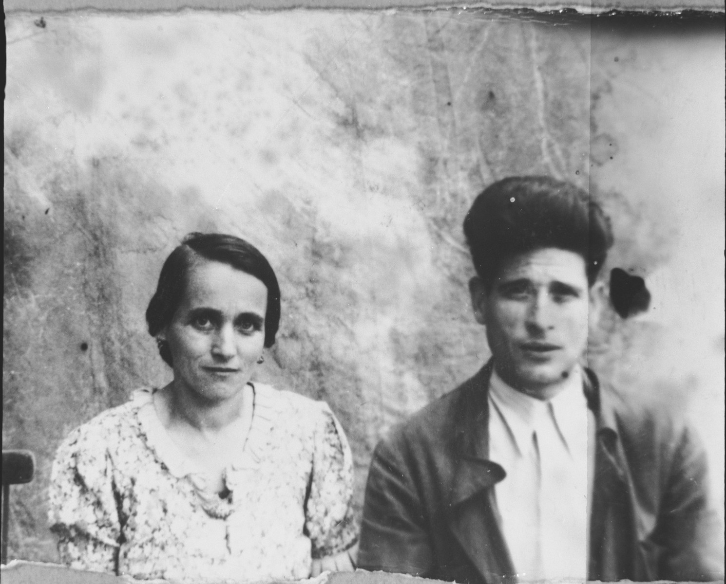 Portrait of Gabriel Massot and his wife, Lutsa.  Gabriel was a cafe owner.  They lived at Karagoryeva 68 in Bitola.
