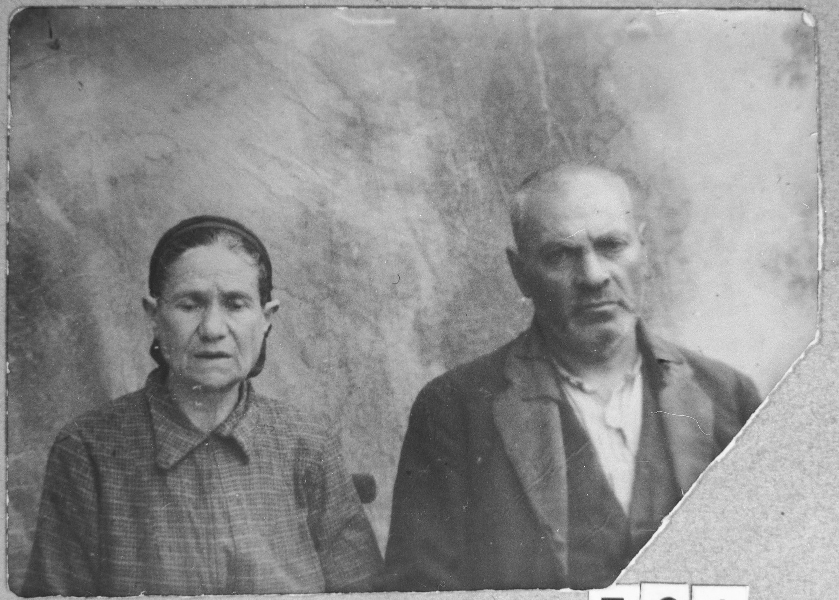 Portrait of Bohor Mishulam and his wife, Sara.  They lived at Gostivarska 13 in Bitola.