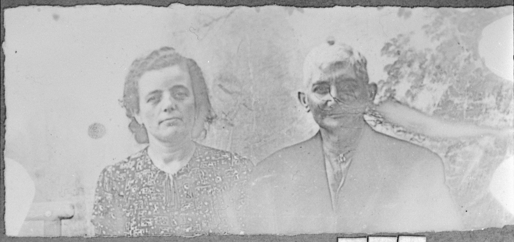 Portrait of Peris Pardo and his wife, Luna.  Peris was a fruitgrocer.  They lived at Zmayeva 33 in Bitola.
