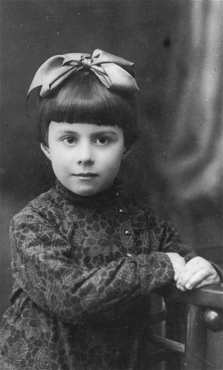 Portrait of three-year-old Anna Glinberg, a Jewish child, who was later killed during the mass execution at Babi Yar.