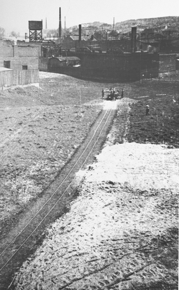 The construction of a railcar line at Oskar Schindler's armaments factory in Bruennlitz.