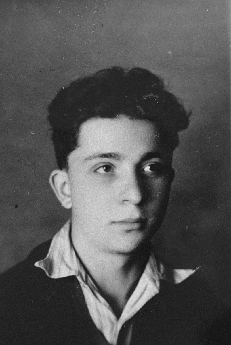 Portrait of a Jewish boy living in hiding at the Les Grillons children's home in Le Chambon during the German occupation of France.

Pictured is Jean Spiegel, who lived under the alias Jean Siroit.  Jean accompanied Peter Feigl from Le Chambon to Figeac.  He was later arrested with his father.  Both were  deported from Drancy on March 25,1943 on covoy 53, to Sobibor.  They did not survive.