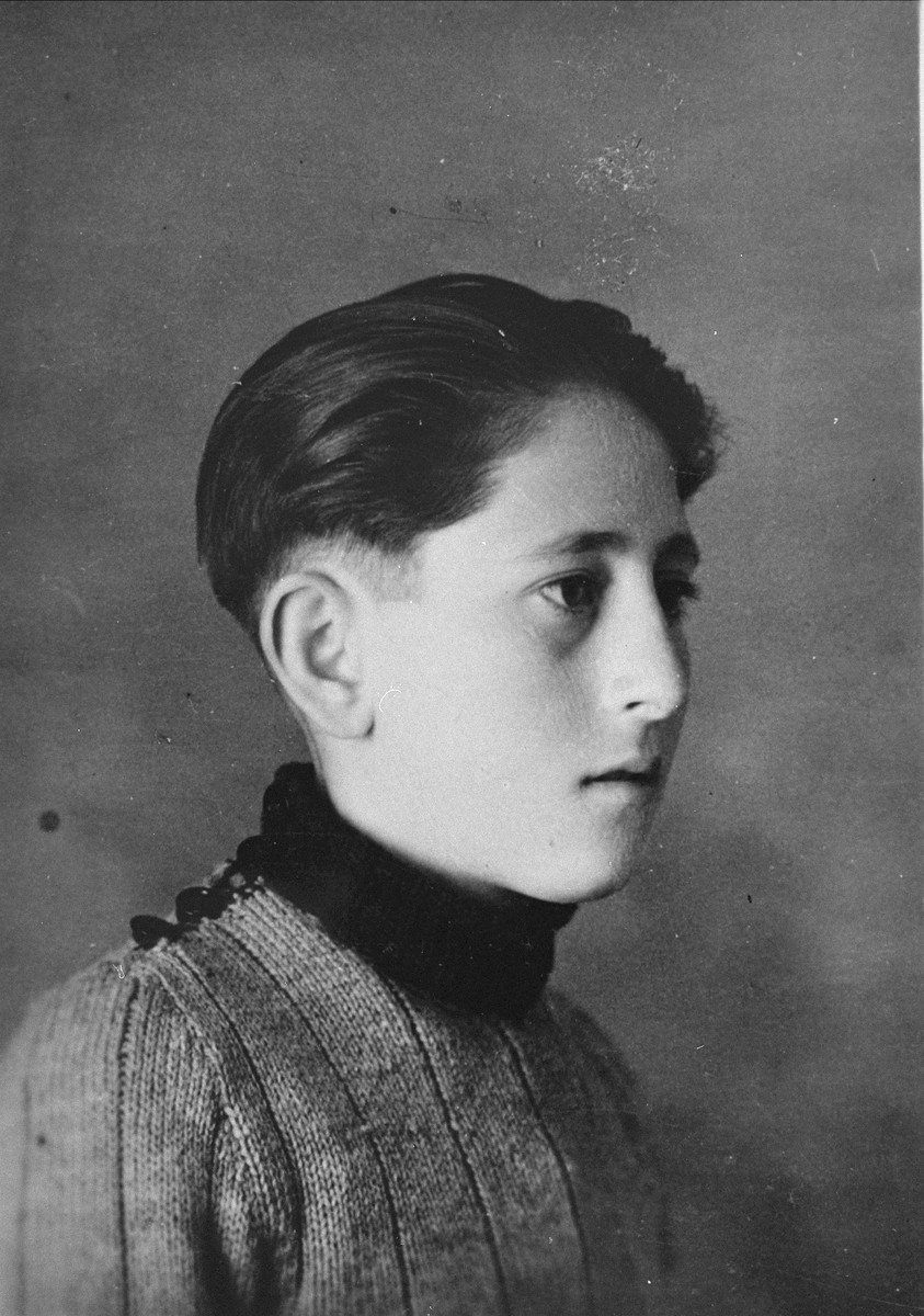 Portrait of a Spanish civil war refugee boy named Emilio Blas, who was living at the Les Grillons children's home in Le Chambon during the German occupation of France.
