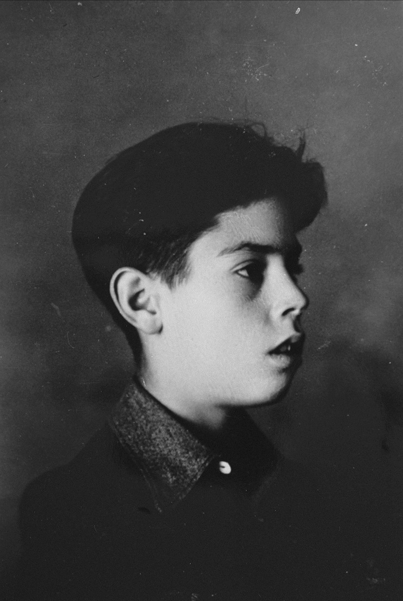 Portrait of a Spanish civil war refugee youth named Antonio, who was living at the Les Grillons children's home in Le Chambon during the German occupation of France.