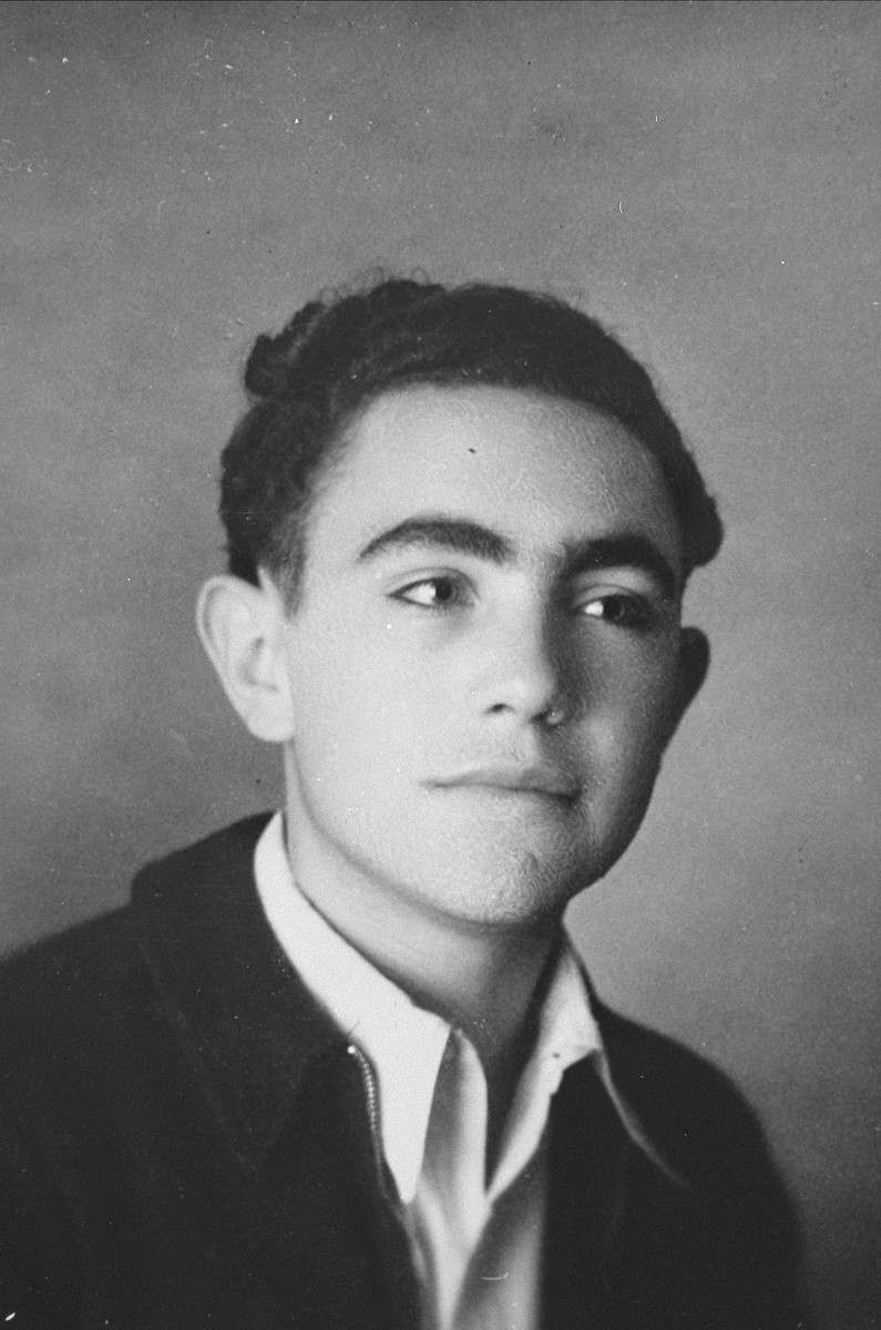 Portrait of a Spanish civil war refugee boy named Antonio Cascarosa, who was living at the Les Grillons children's home in Le Chambon during the German occupation of France.
