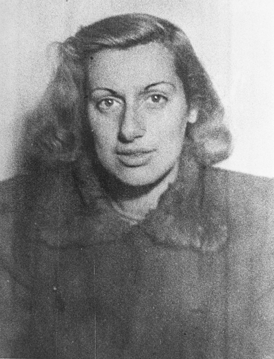 Identity card portrait of an Hungarian Jewish woman named Gonda that was taken by Thomas Veres for  a Swedish Schutzpass.

The Gondas were  friends of the Veres family. 
In November 1944 the Gondas were pulled out from a transport of Jews who were about to be put on a death march, by Swedish diplomatic rescuer Raoul Wallenberg.  The women were brought to safe house, where Veres photographed them for protective documents.  Neither, however, survived.