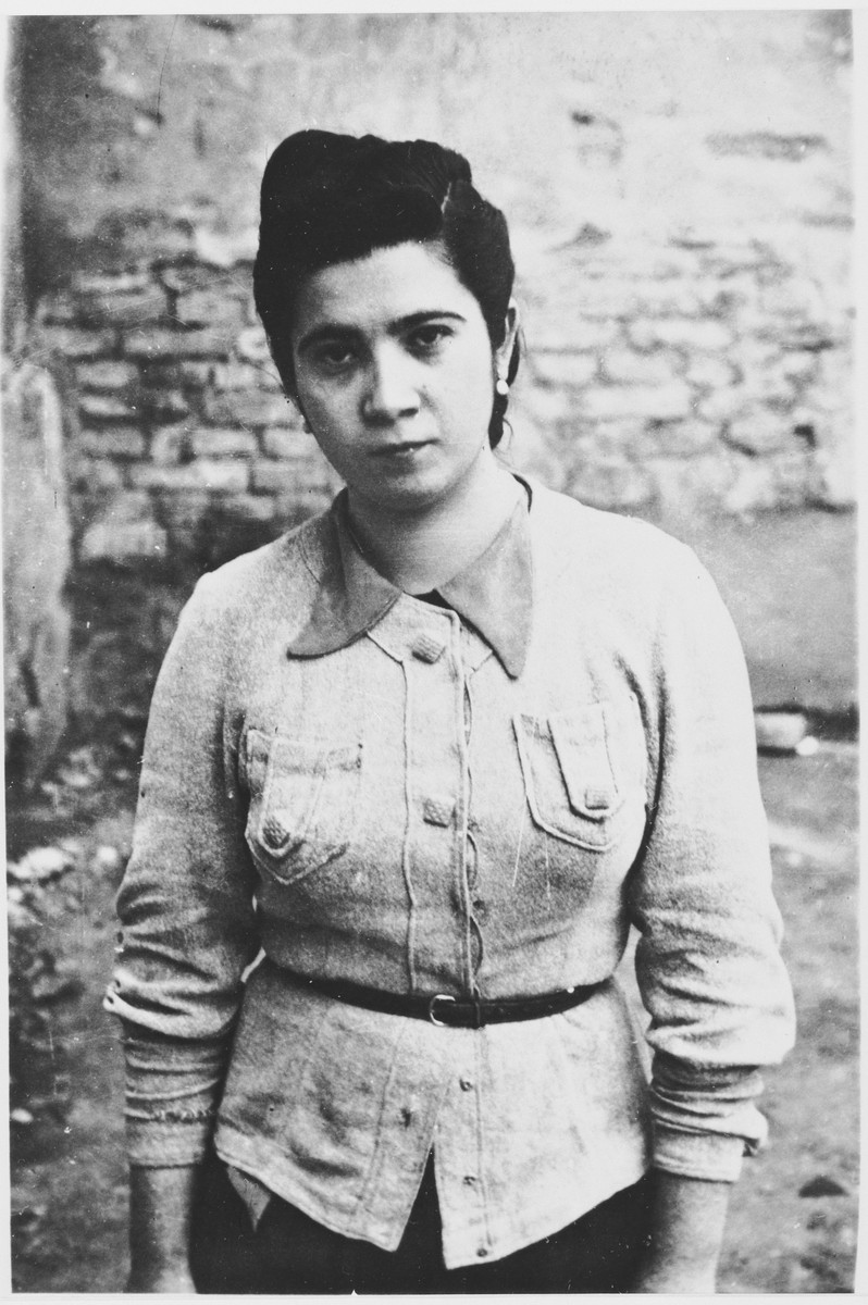 Portrait of a 19-year-old Serbian woman, Olga Vucetic, during her incarceration at the Bijeljina prison.

Olga is the daughter of Jlija and Stanka Vucetic from Vlasence.  While serving with the Yugoslav partisans, she was arrested during a visit to Bijeljina in 1942.  After being jailed for a time at the local prison, she was deported to the Jasenovac concentration camp.