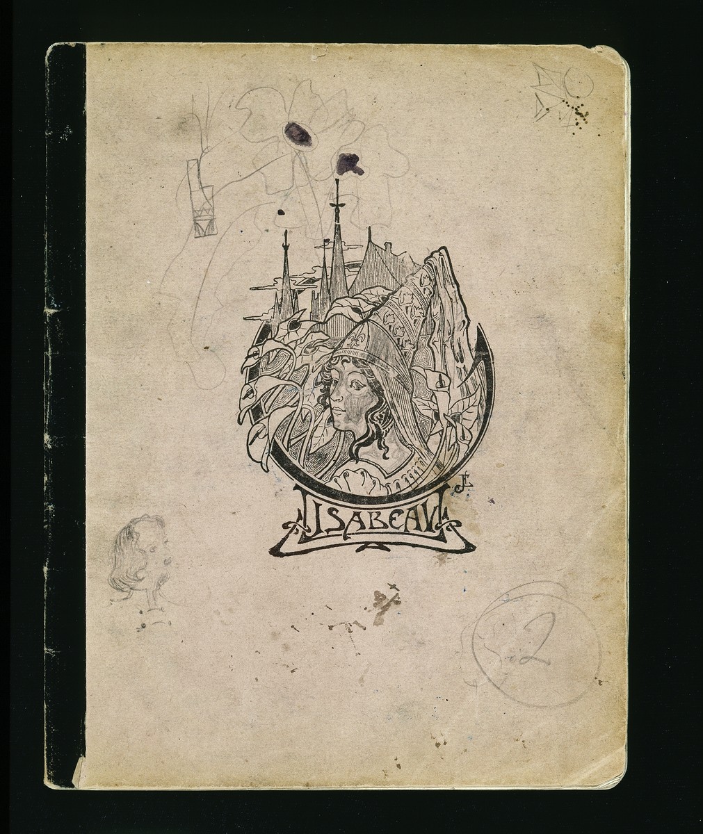 The cover of a diary written by Elizabeth Kaufmann while living with the family of Pastor André Trocmé in Le Chambon-sur-Lignon.  

The cover of the diary has an image of a maiden and a castle on it with the name "Isabeau" written below.
