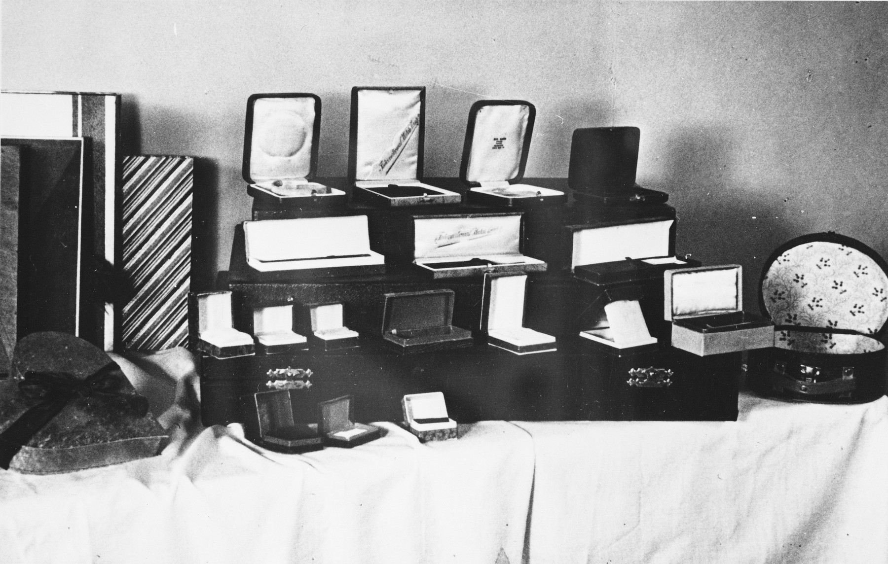 Jewelry boxes made by prisoners at a Slovak labor camp.