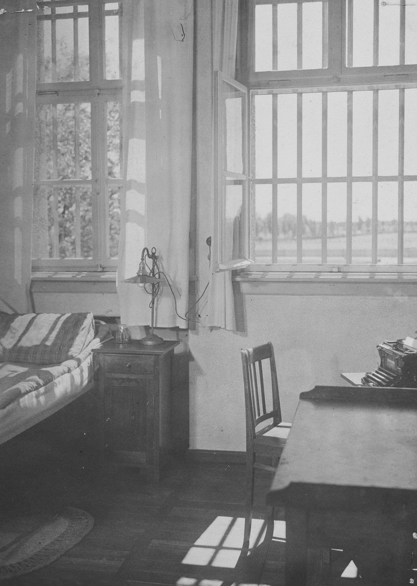 Interior view of the cell occupied by Adolf Hitler following the abortive Beer Hall Putsch.