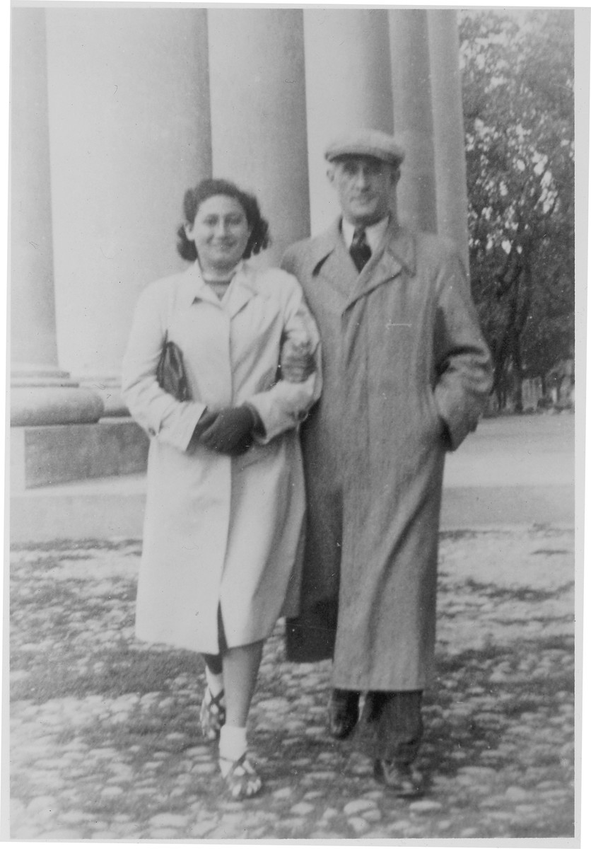 Rys Berkowicz poses with her uncle, David, in Vilna.