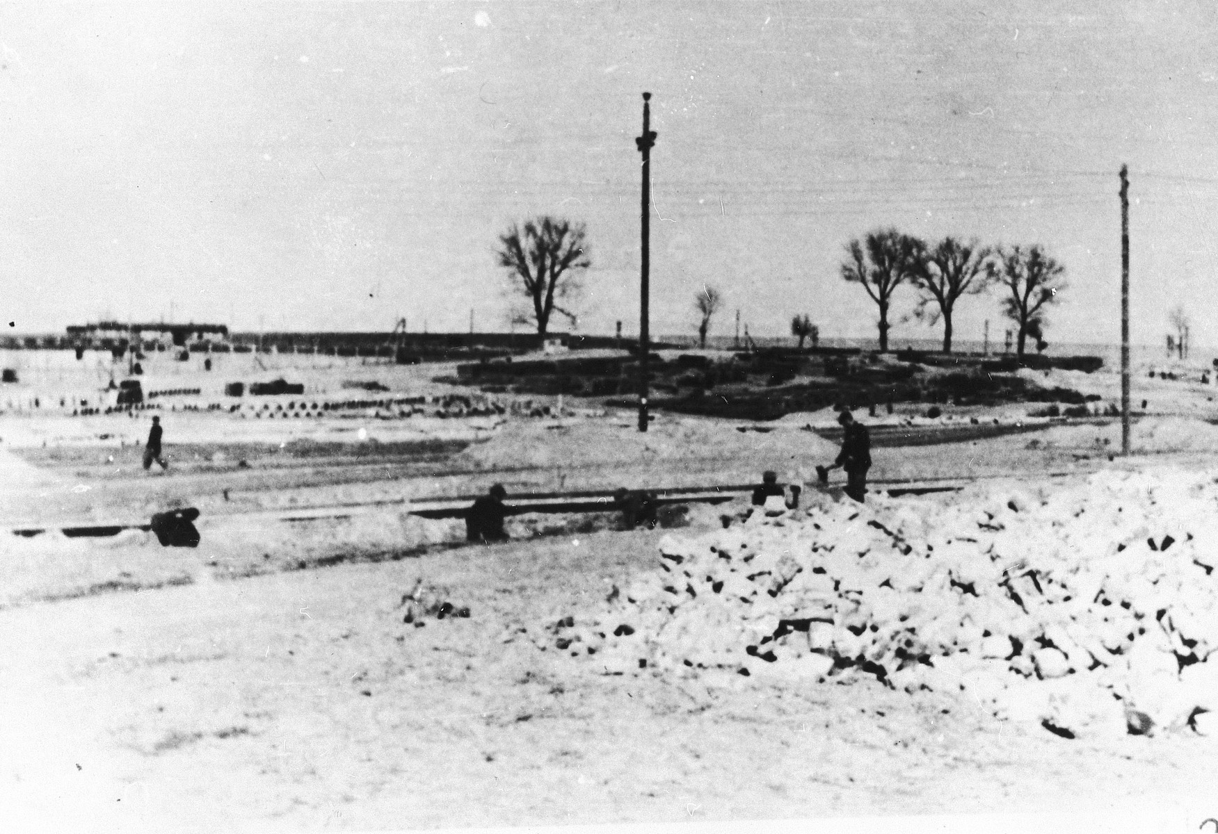 Prisoners at work in the Majdanek concentration camp outside Lublin.