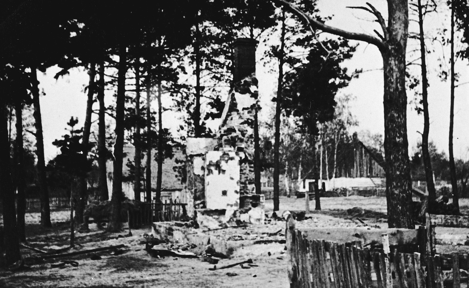 The ruins of Michniow after its "pacification" by the 1st Motorized Police Battalion.
