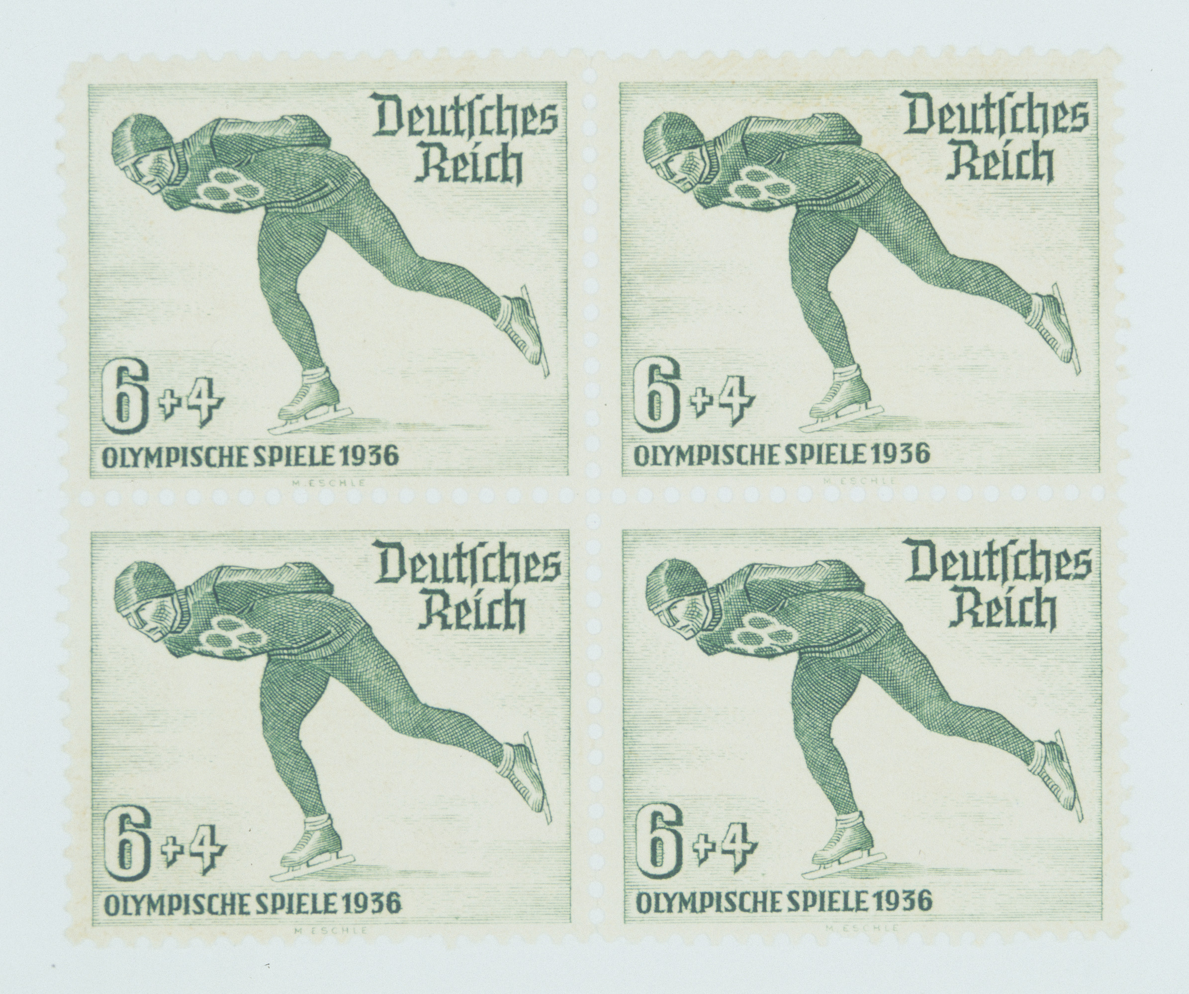 Third Reich stamps commemorating the Berlin Olympic Games of 1936.