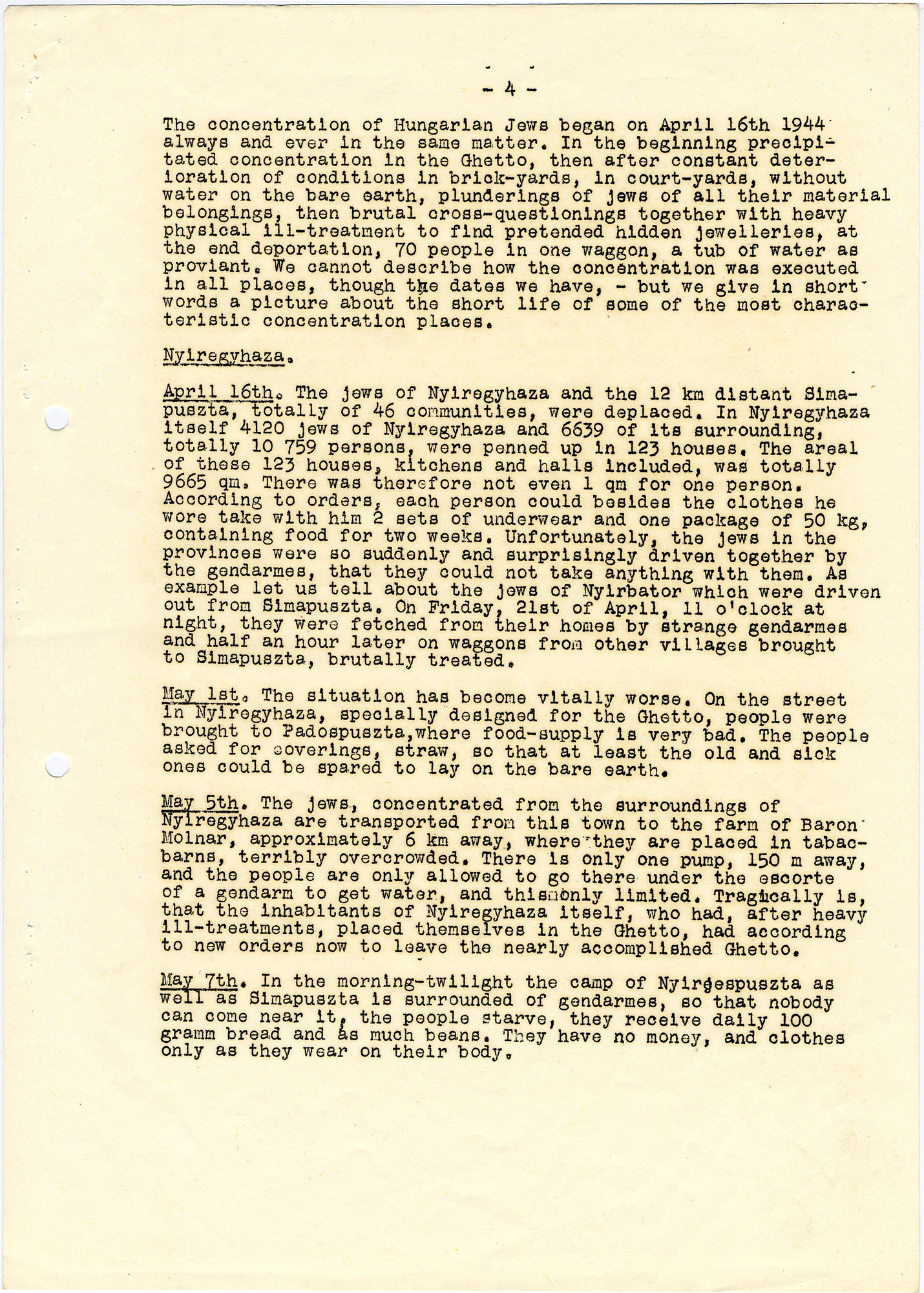 Letter describing the situation of the Jews in Hungary written by Miklos Kraus and appended to an abridged copy of the Auschwitz Protocol.

The document was translated into English by students hired by George Mandel-Mantello.