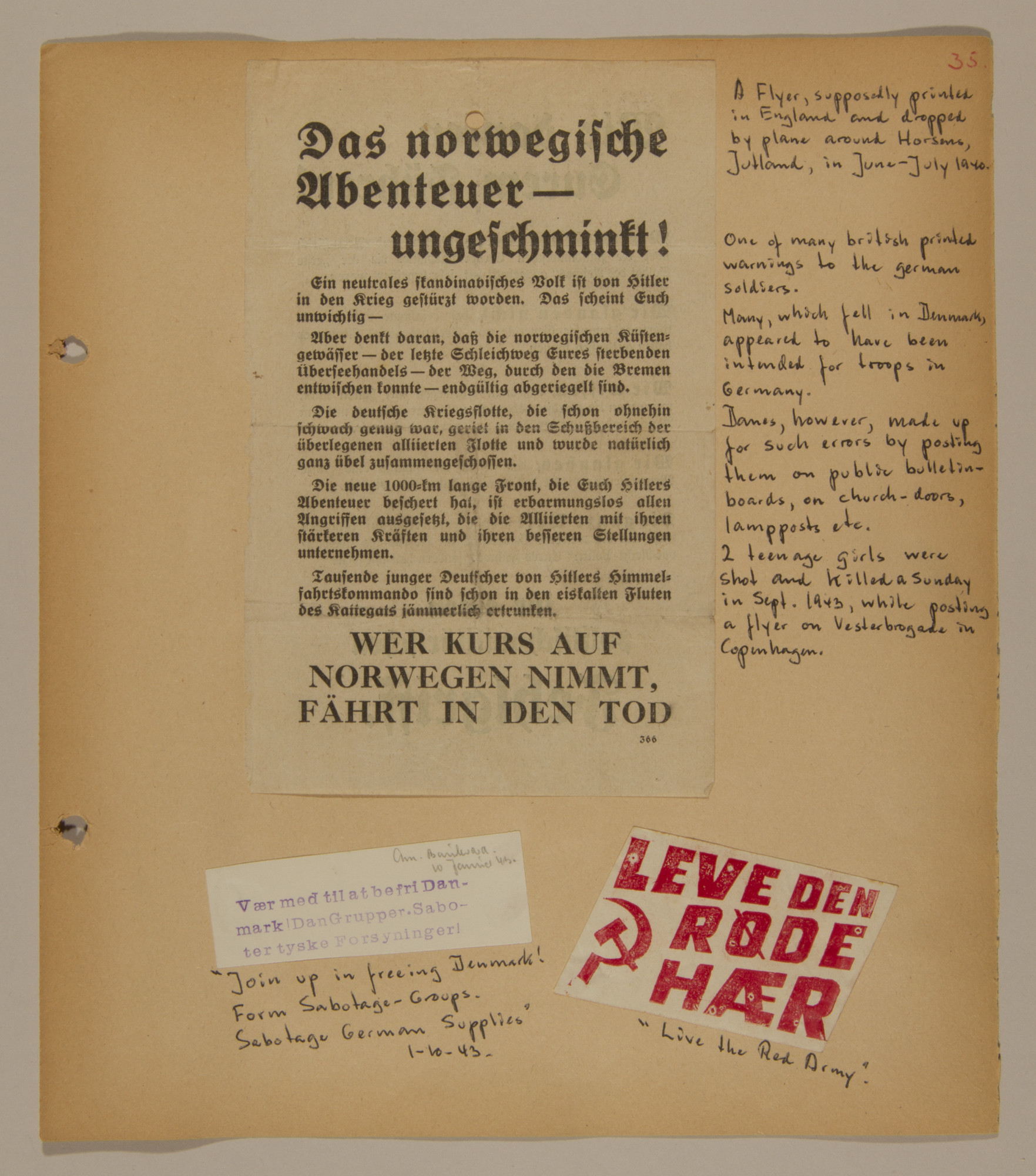 Page from volume two of a set of scrapbooks compiled by Bjorn Sibbern ...