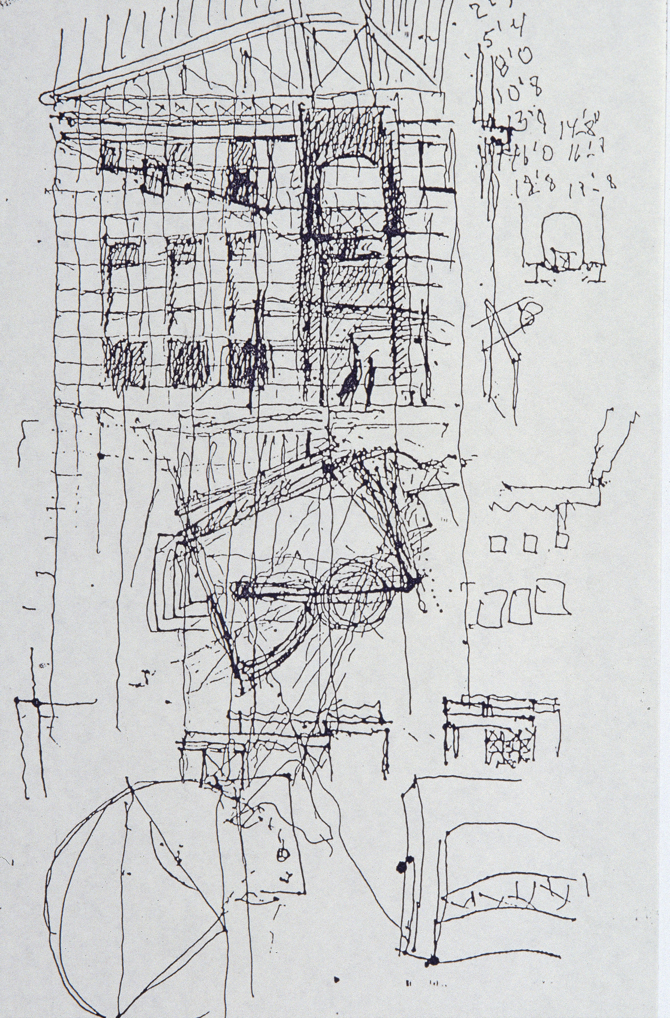 Sketch of the U.S. Holocaust Memorial Museum building by the museum's architect, James Ingo Freed.