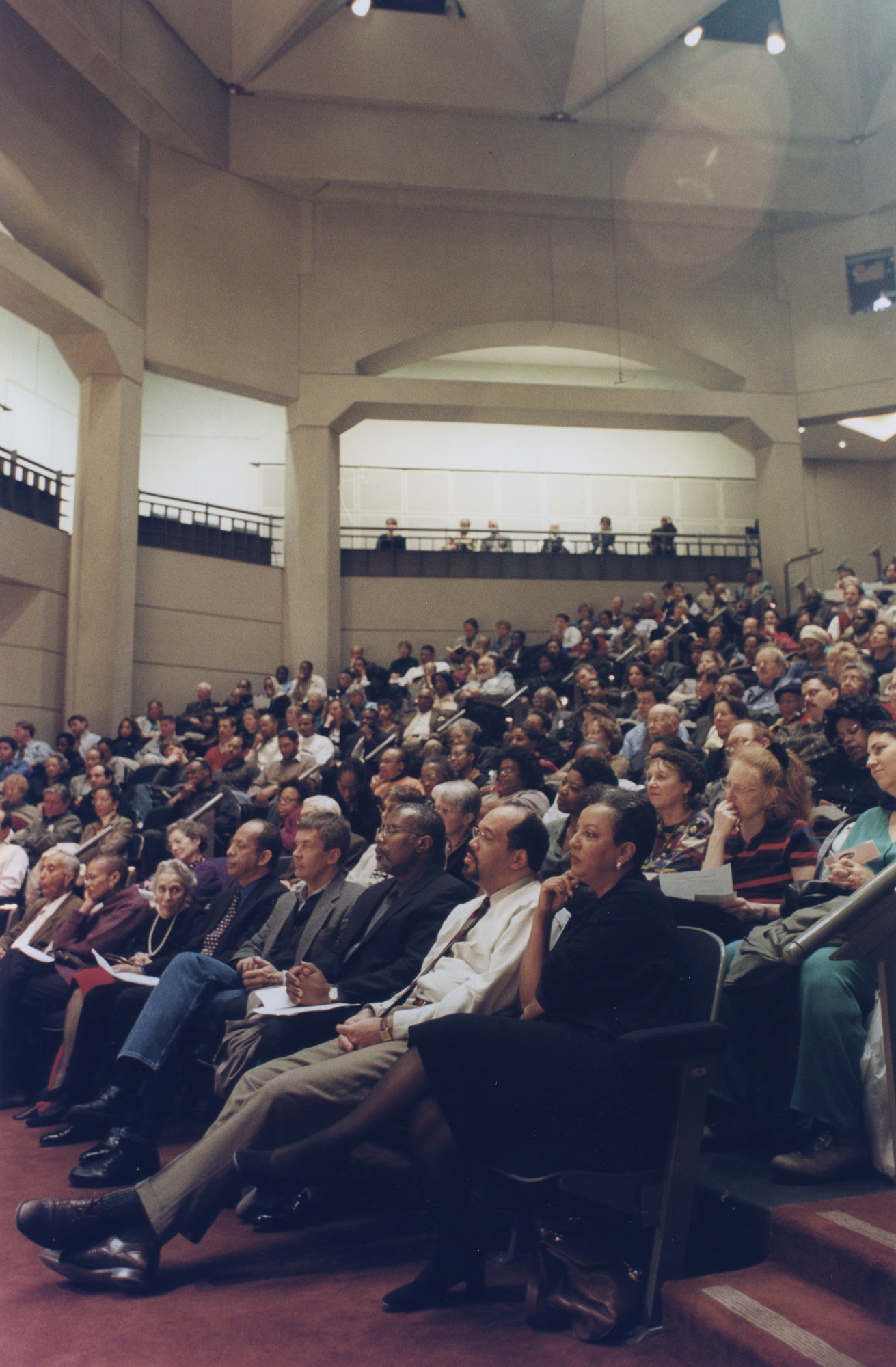 View of the audience at the "Evening with Hans J. Massaquoi" program at the U.S. Holocaust Memorial Museum.

The interview, conducted by Oral History Director Joan Ringelheim, is a public program of the U.S. Holocaust Memorial Museum.
