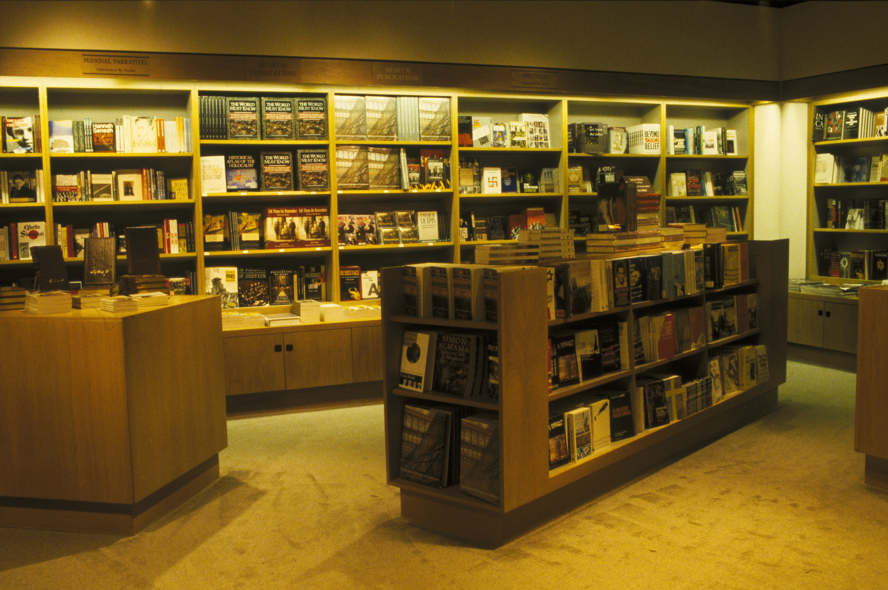 Museum shop and bookstore on the first floor of the U.S. Holocaust Memorial Museum.