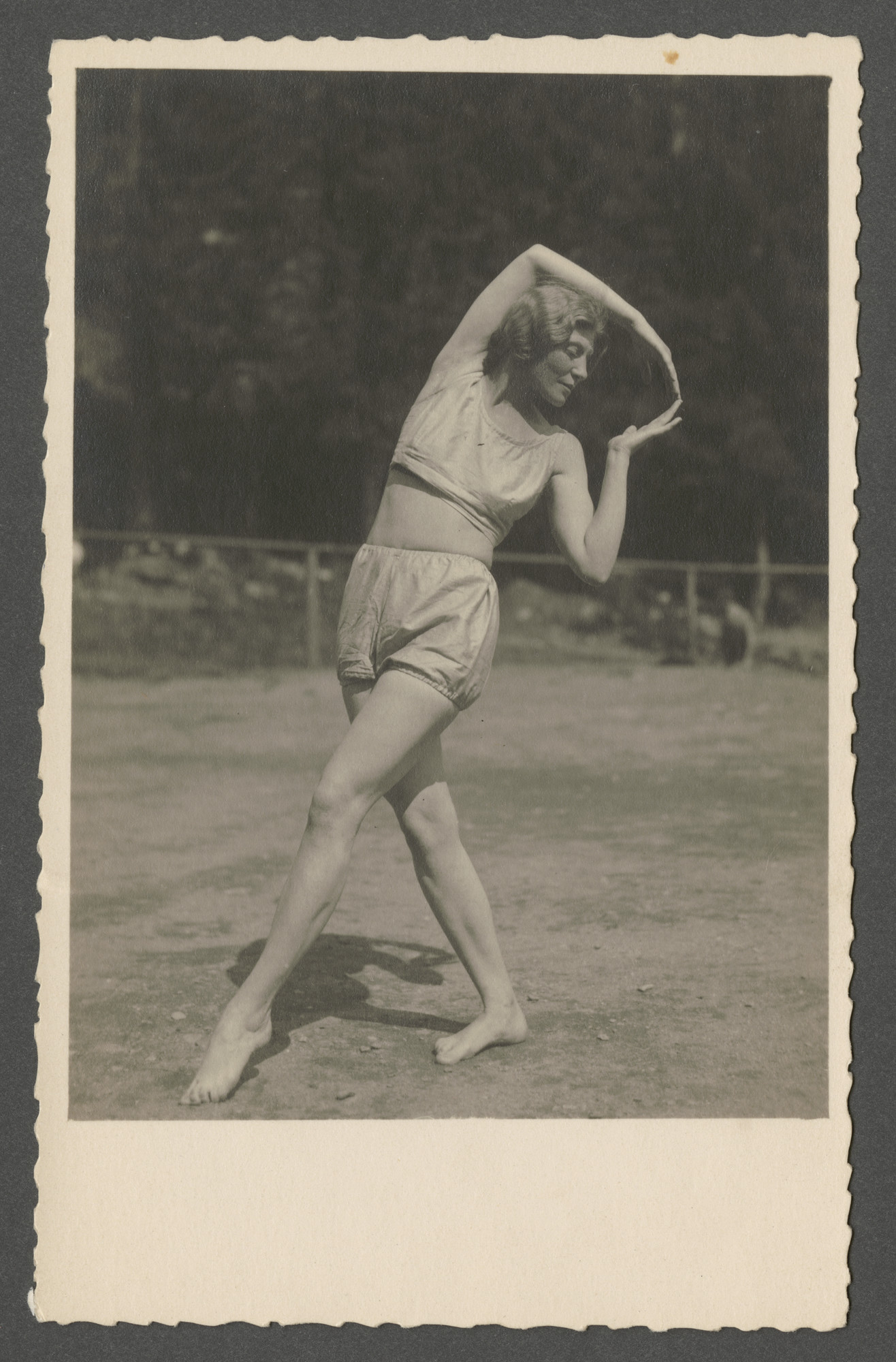 Louise Goldschmied, a student of interpretive dance, strikes a pose.