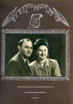 Photo album page with a studio portrait of Franka (nee Kempinski) and Sewek Winograd after the war