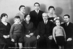 Portrait of the Aelion  family in Salonika.

Pictured are (front, left to right):  Rachel (mother), Moshe (son), Merkada (grandmother), Emmanuel (grandfather), Ester-Nina (daugter), and Eliyahu (father).