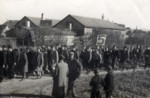 Jewish detainees on the island of Cyprus march in protest of British policies restricting their immigration to Palestine.