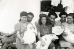 Couples with their new babies in the Gabersee displaced persons camp.