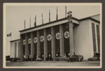 Exterior of the Deutschlandhalle olympic arena where boxing, weightlifting, and wresting events were held during the 1936 Olympics.
