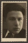 Studio portrait of mother's brother Yehoshua Blacher who was murdered in the Slobodka Yeshiva Pogrom in June 1941.