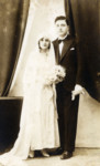 Wedding portrait of Sarina and Jacques Colonomos.