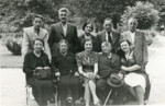 Group photograph of members of the Francesca (Fransevic) and Negrin families, probably in Skopje.