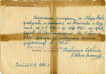 Document stating that the Polish underground paid 500 zlotys per month to the monastery in Brwinow from 5/2/1943 to 4/30/1945, for the care of Alicja Herla (Leah Alterman).