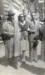 A Hungarian Jewish member of the Italian underground poses with friends in the Piazza Barberini in Rome.