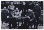 Group portrait of six Szemere brothers.

Pictured standing left to right are Charles, Lajos, and Joseph Szemere.
