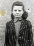 Portrait of an unidentified girl in the Neu Freimann displaced persons camp.