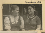 Two displaced persons, probably  in Lodz.

Among those pictured is Jeannette Spiro (right).