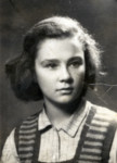 Postwar portrait of Bienonida Behar, taken shortly before her immigation to  Israel.