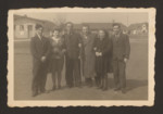 Group portrait of displaced persons in the Wetzlar displaced persons camp, 1948.